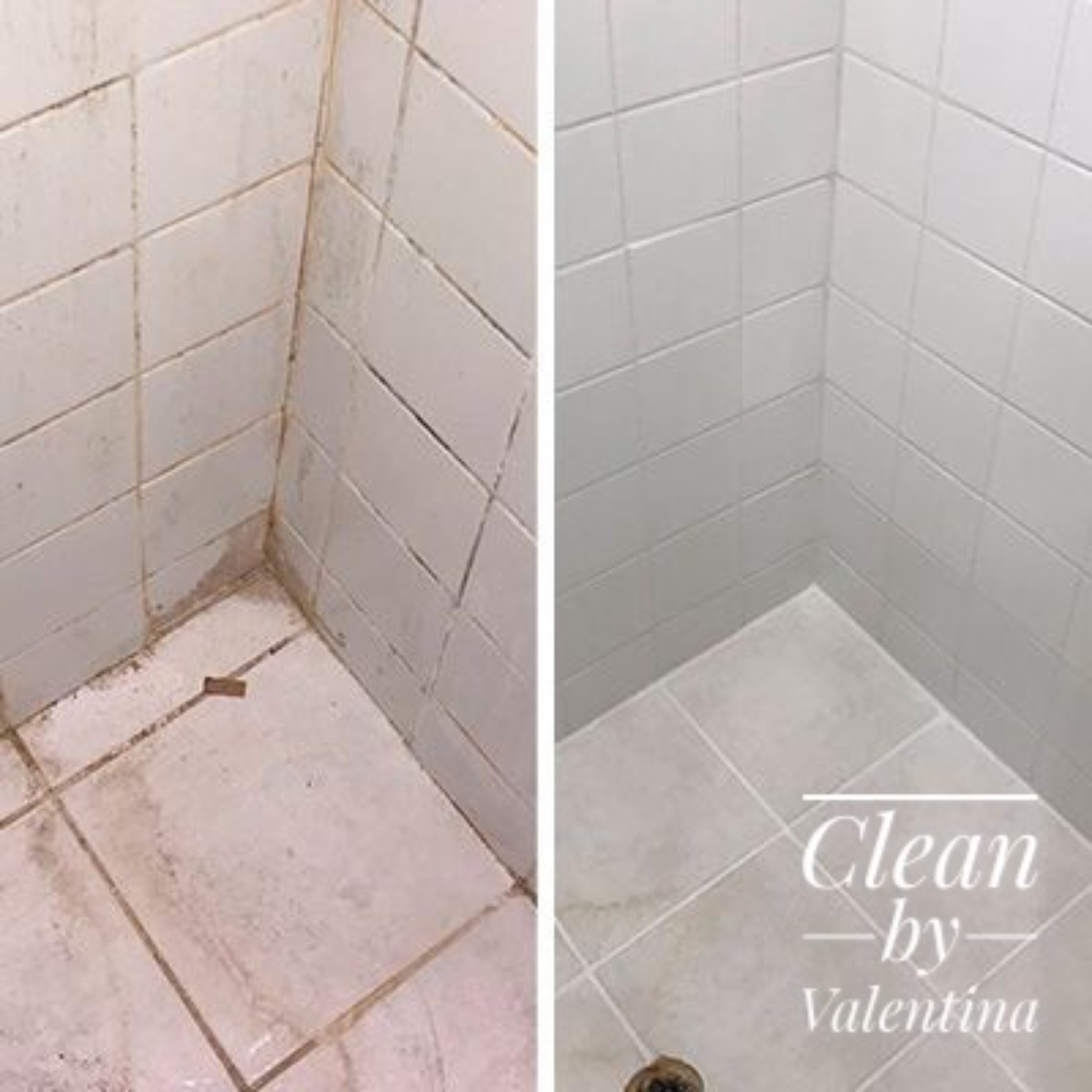 Before and after tile and grout cleaning